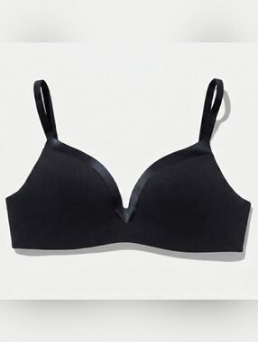 Underoutfit 1258 The Satin Grace 3D Molded Bra Size L Black